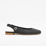 Cannes - Sling Back Flat Shoes - Charcoal